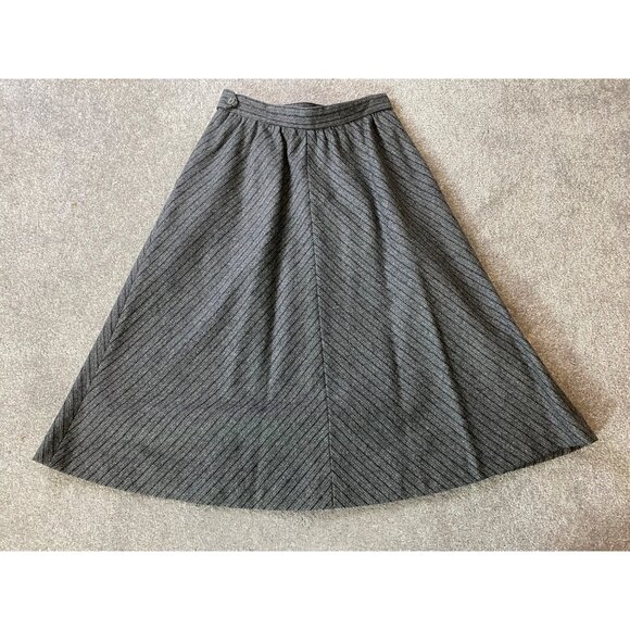 Vintage Liz Claiborne Gray Wool A-Line Skirt w/ Pockets Size 6 - Picture 2 of 10